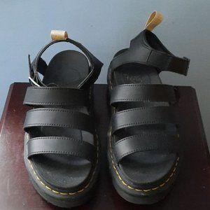 Dr Martens Black Air Wair Blaire Vegan Strappy Platform Sandals Size 9